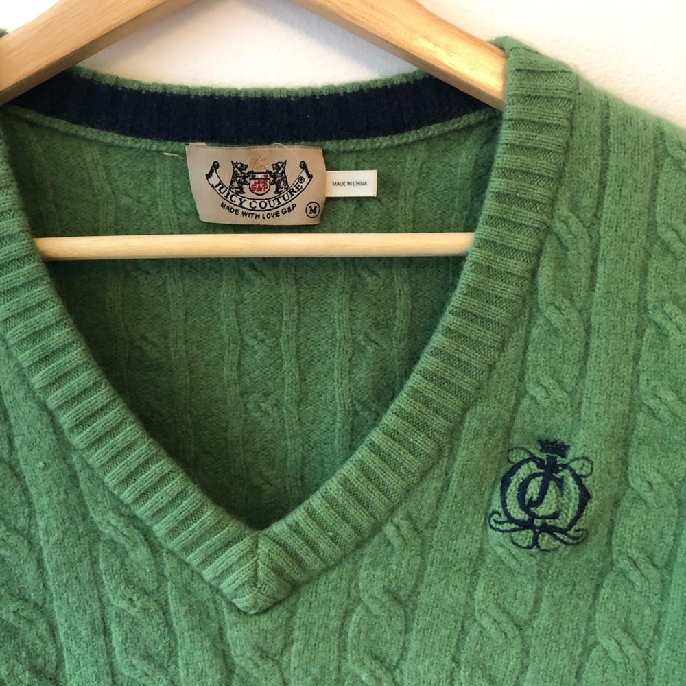 Juicy Couture V-Neck Green Sweater